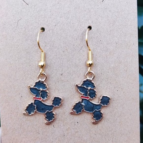 Black Poodle Earrings - Picture 1 of 7